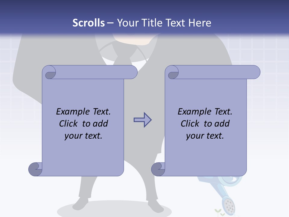 A Man In A Suit Is Looking At A Bar Chart PowerPoint Template