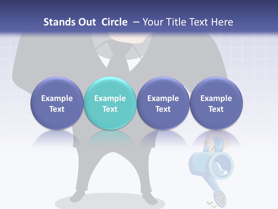 A Man In A Suit Is Looking At A Bar Chart PowerPoint Template