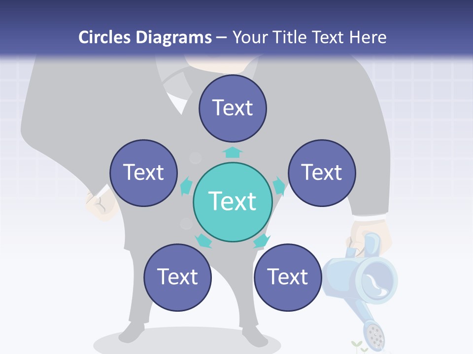 A Man In A Suit Is Looking At A Bar Chart PowerPoint Template