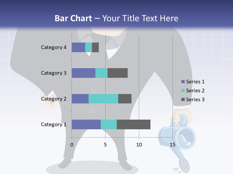 A Man In A Suit Is Looking At A Bar Chart PowerPoint Template
