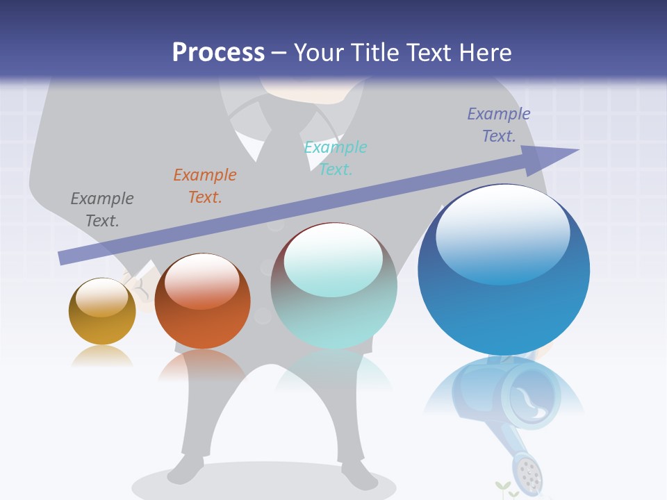 A Man In A Suit Is Looking At A Bar Chart PowerPoint Template