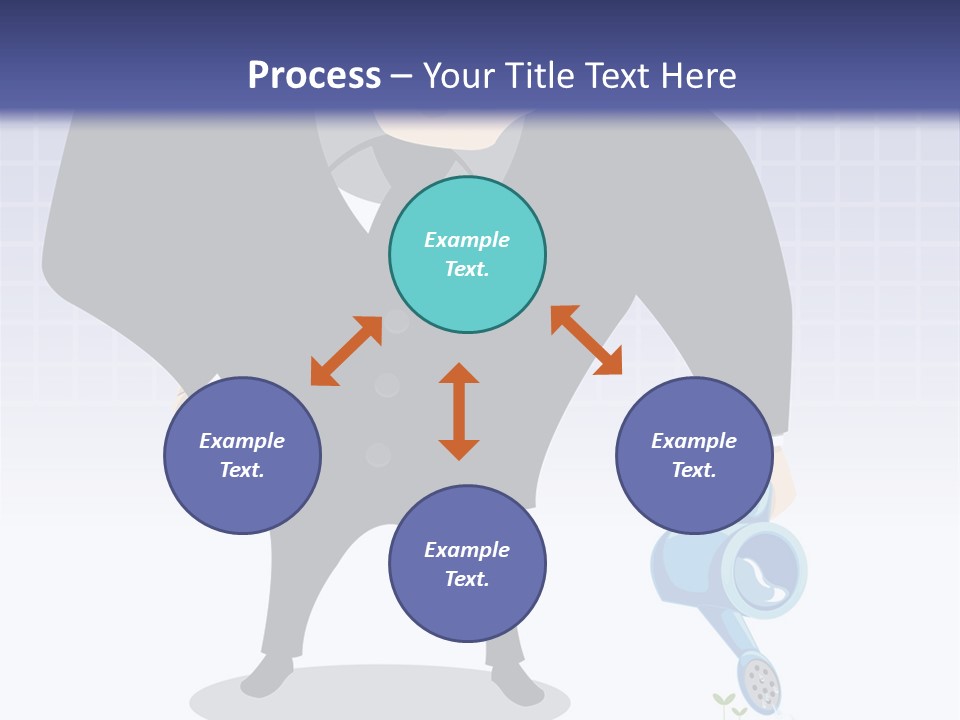 A Man In A Suit Is Looking At A Bar Chart PowerPoint Template