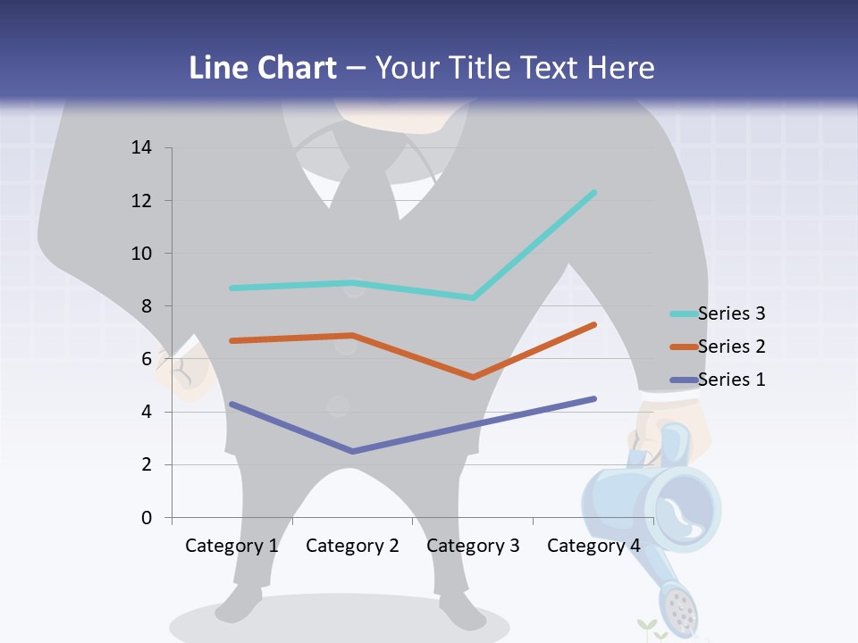 A Man In A Suit Is Looking At A Bar Chart PowerPoint Template