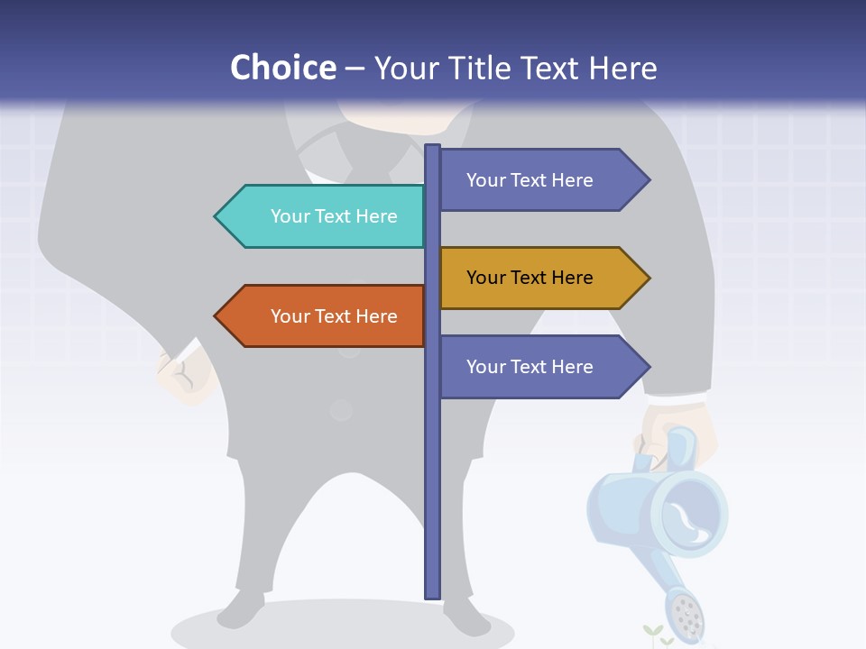 A Man In A Suit Is Looking At A Bar Chart PowerPoint Template