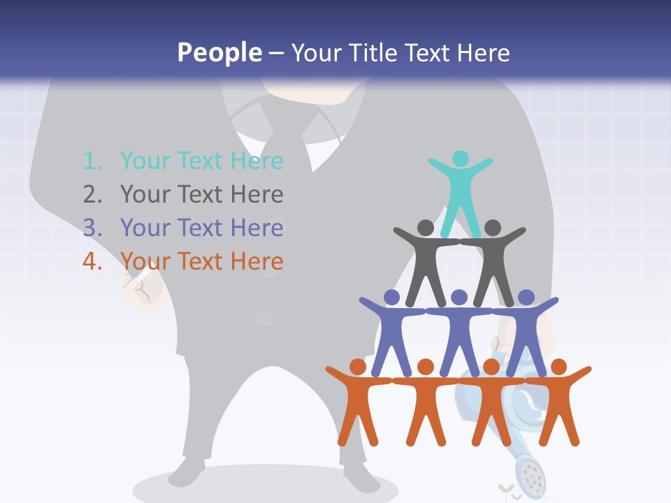 A Man In A Suit Is Looking At A Bar Chart PowerPoint Template