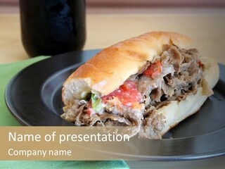 Mozzarella Hoagie Cuisine PowerPoint Template