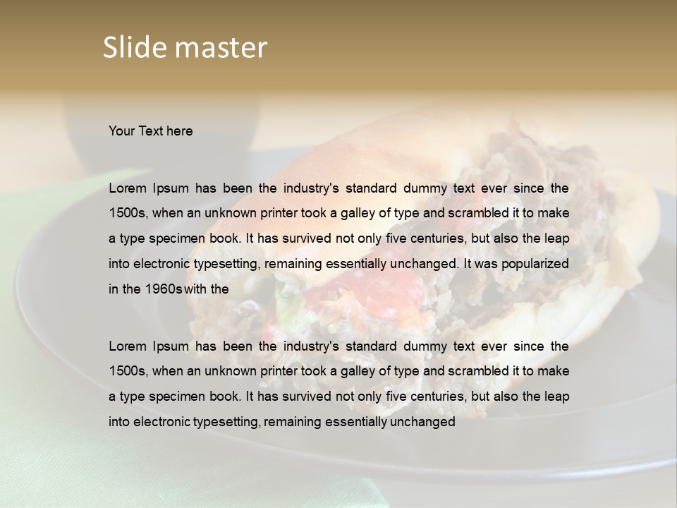 Mozzarella Hoagie Cuisine PowerPoint Template