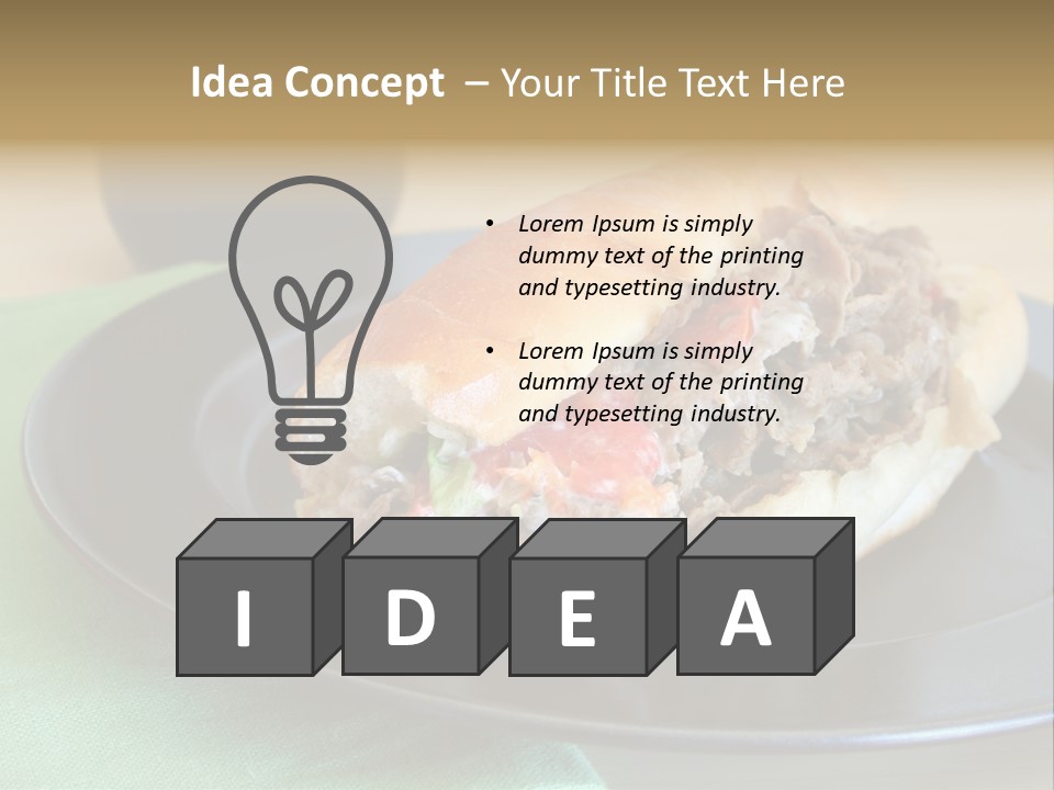 Mozzarella Hoagie Cuisine PowerPoint Template