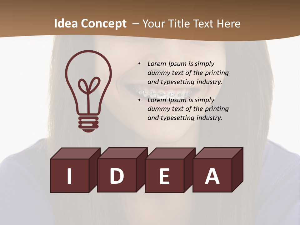 Vertical Portrait Girl PowerPoint Template