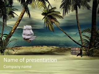 Sand Pirate Beach PowerPoint Template