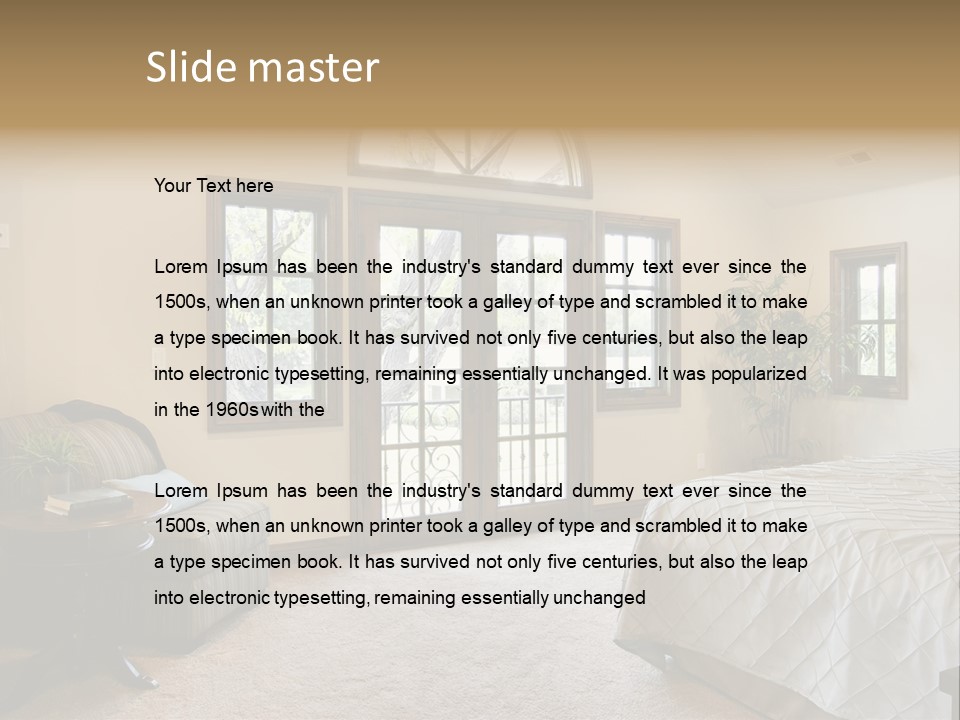 Sofa Window Brown PowerPoint Template