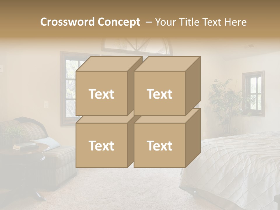 Sofa Window Brown PowerPoint Template