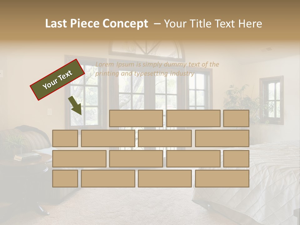 Sofa Window Brown PowerPoint Template