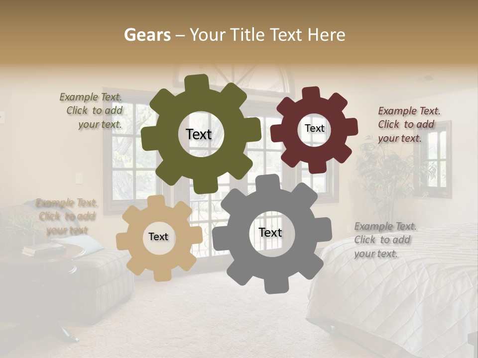 Sofa Window Brown PowerPoint Template
