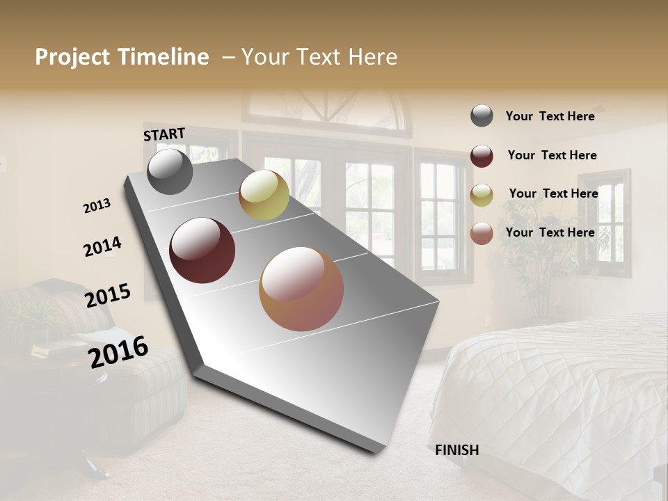 Sofa Window Brown PowerPoint Template
