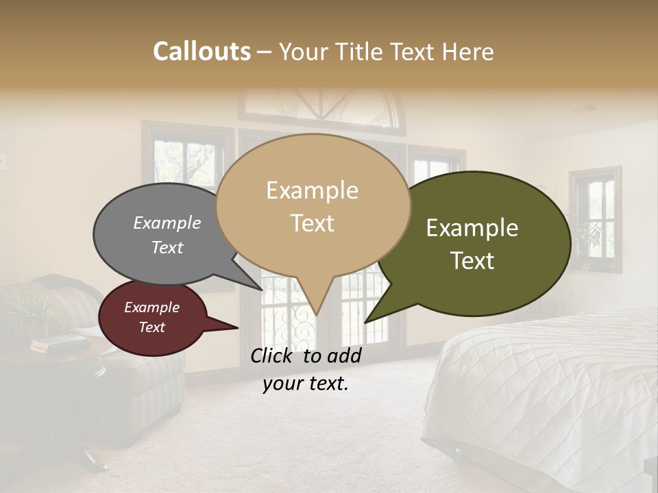 Sofa Window Brown PowerPoint Template