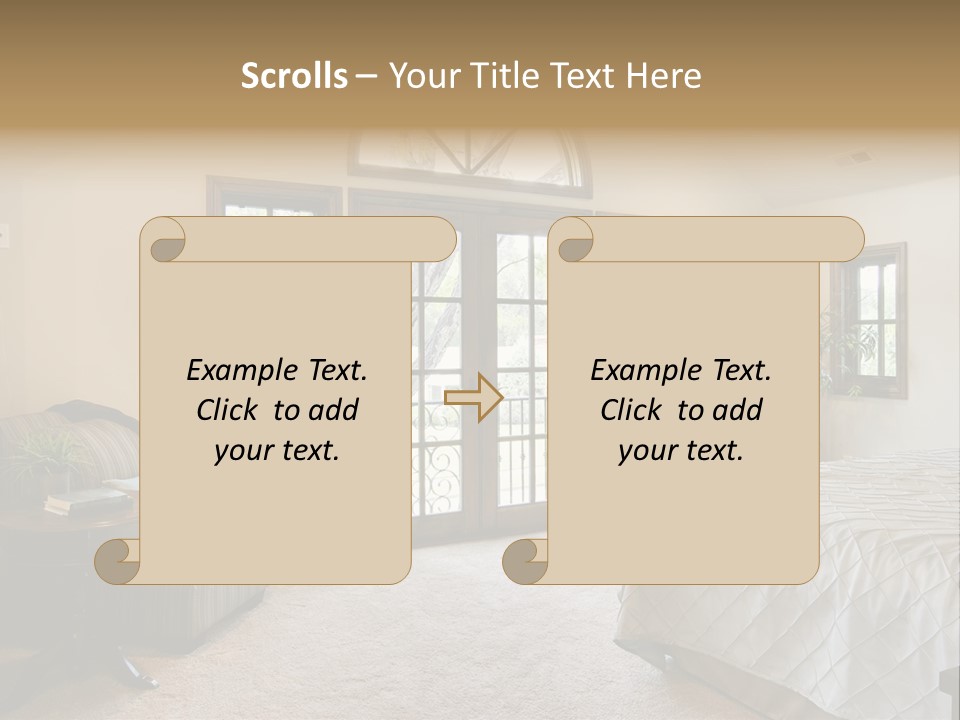 Sofa Window Brown PowerPoint Template
