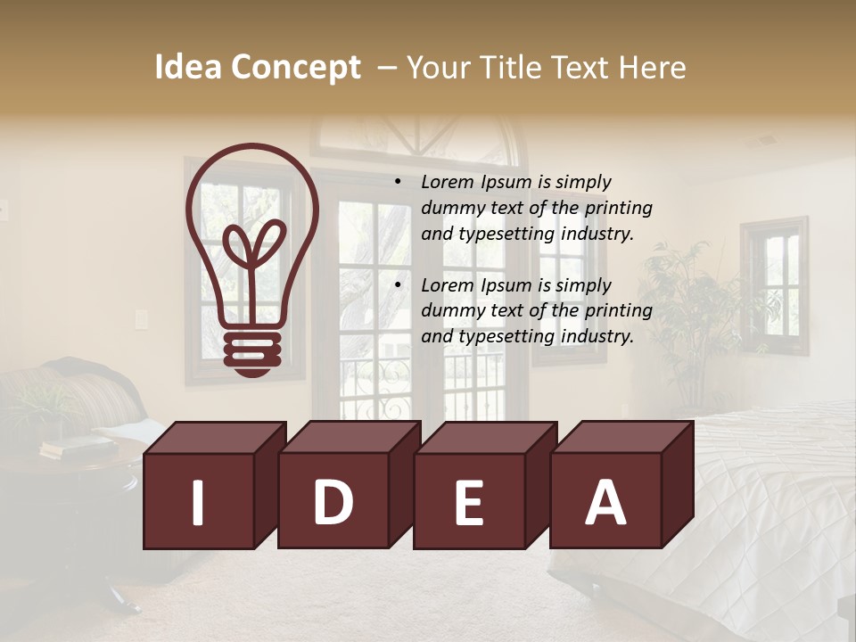 Sofa Window Brown PowerPoint Template