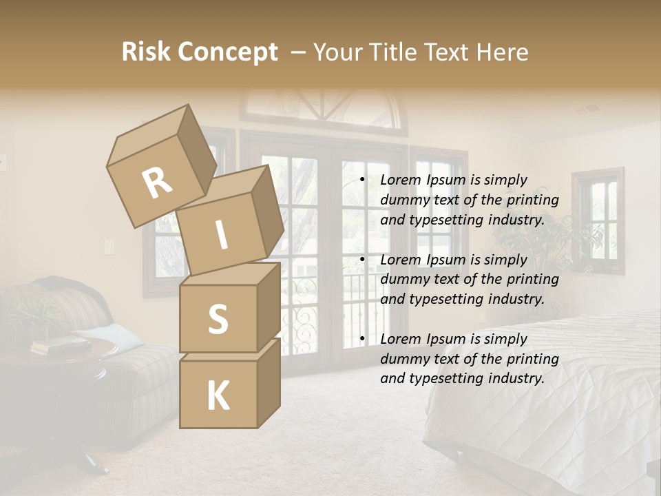 Sofa Window Brown PowerPoint Template