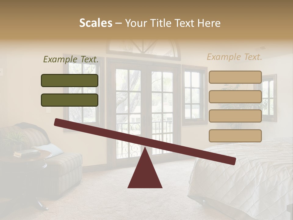 Sofa Window Brown PowerPoint Template