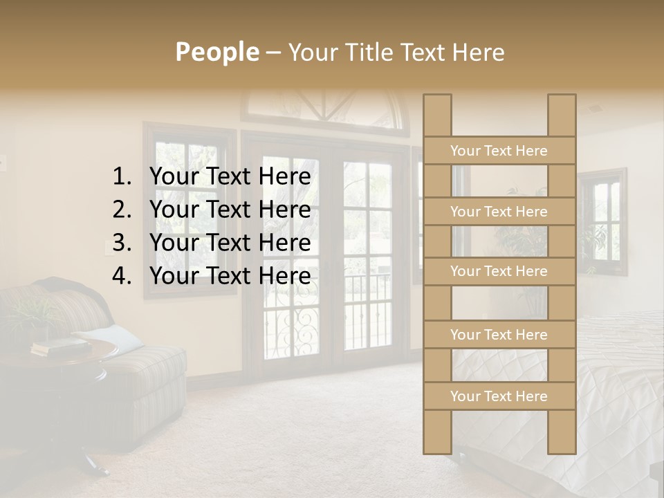 Sofa Window Brown PowerPoint Template