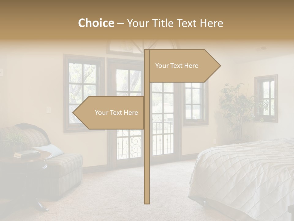 Sofa Window Brown PowerPoint Template