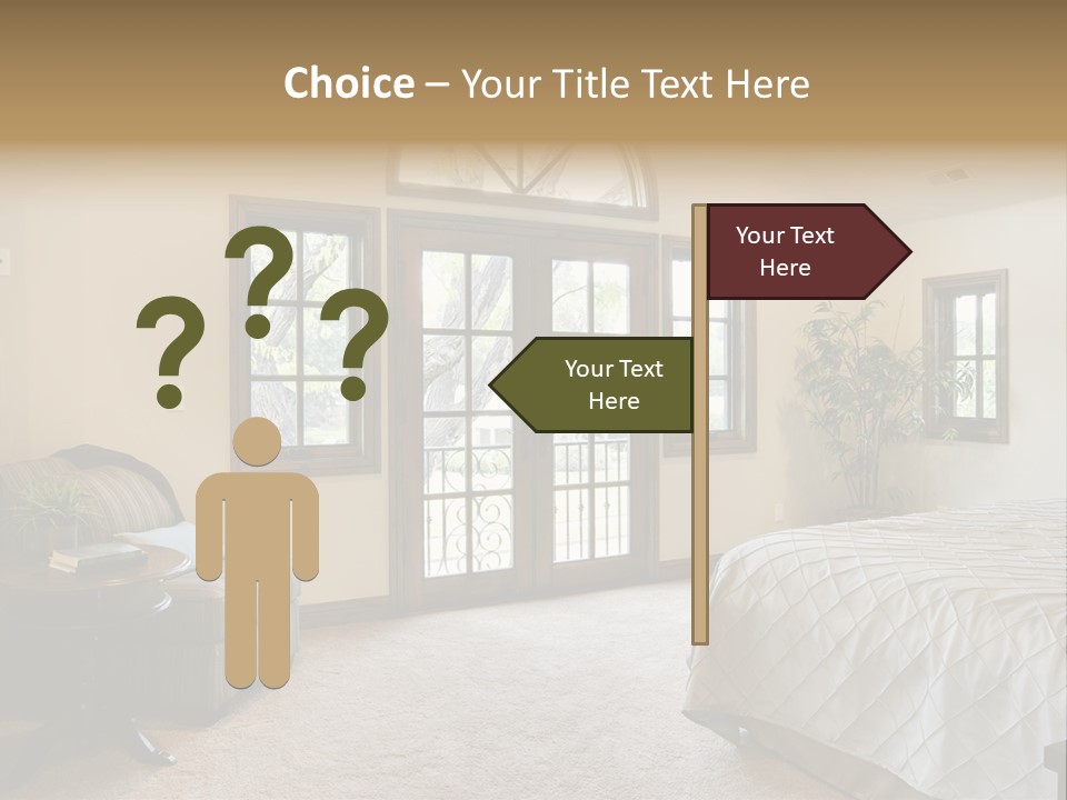 Sofa Window Brown PowerPoint Template