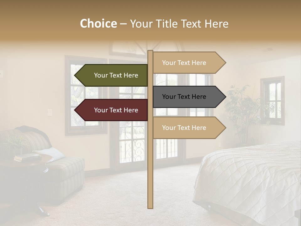 Sofa Window Brown PowerPoint Template