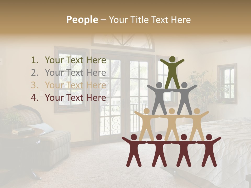 Sofa Window Brown PowerPoint Template