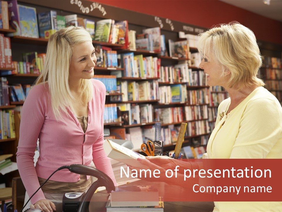 Friendly Checkout Customer PowerPoint Template