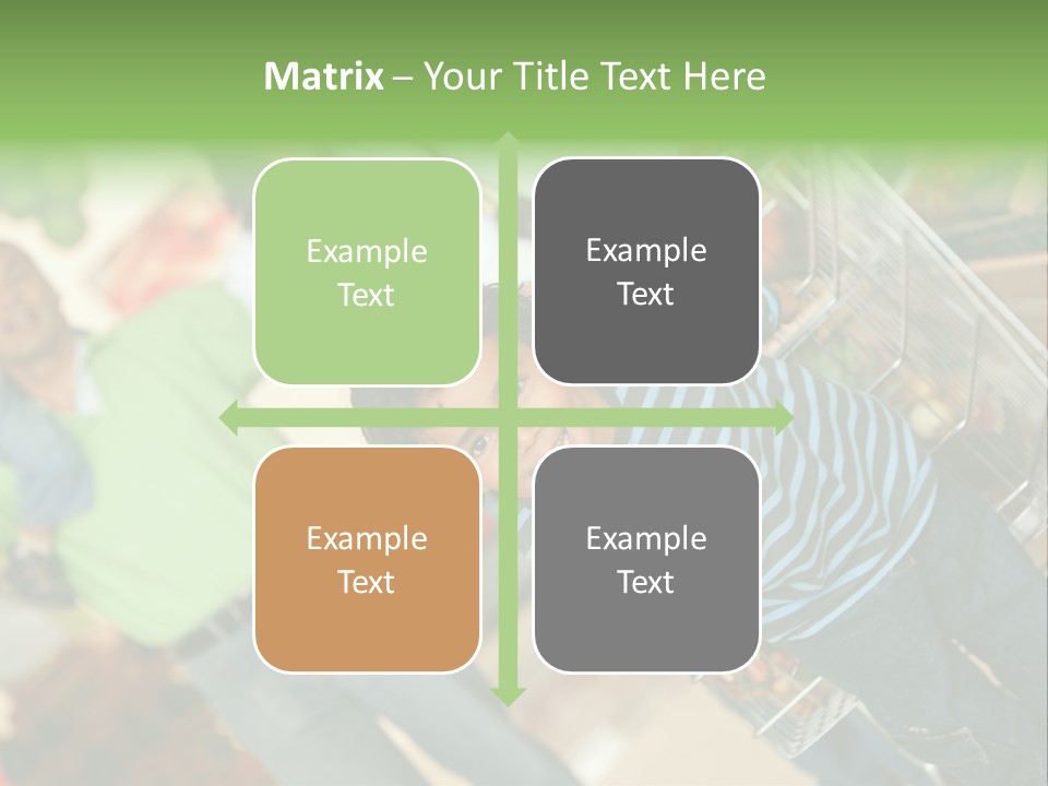 A Young Boy Standing In Front Of A Shopping Cart PowerPoint Template