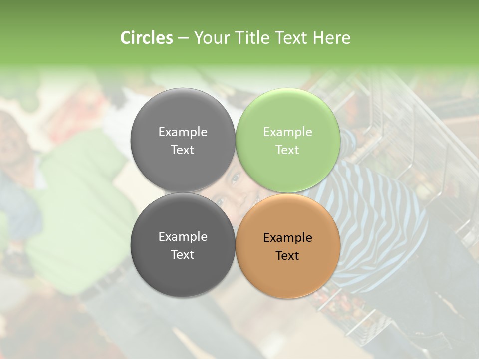 A Young Boy Standing In Front Of A Shopping Cart PowerPoint Template