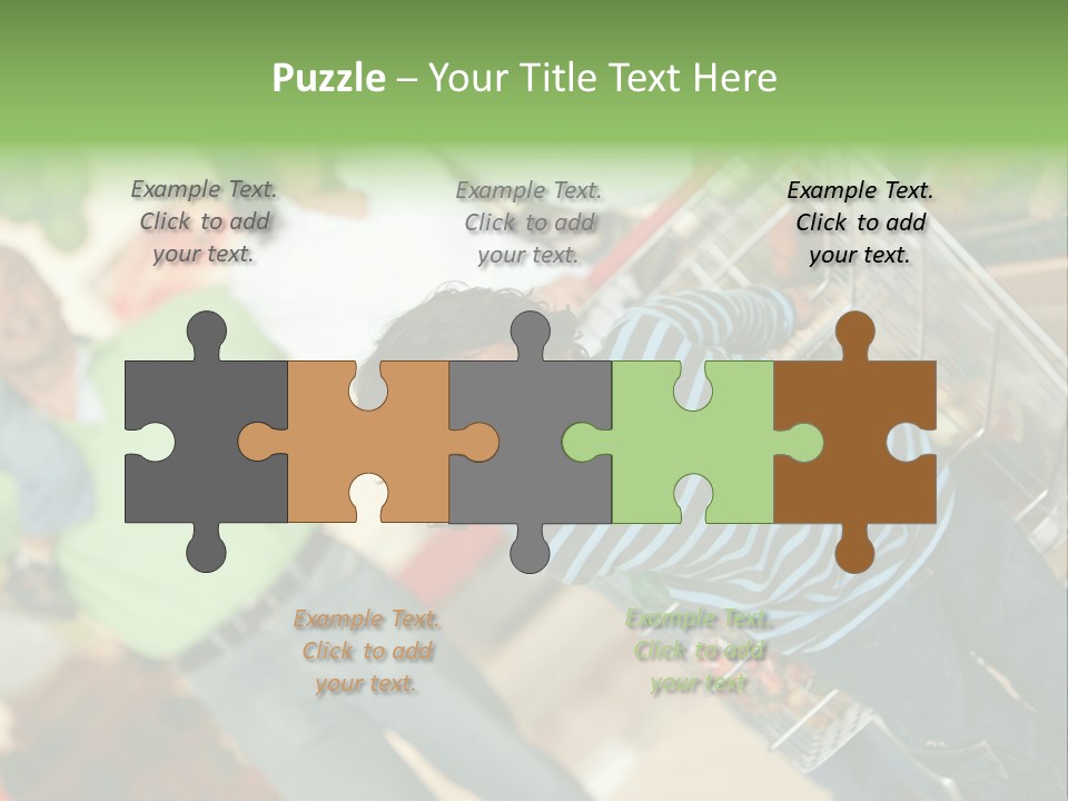 A Young Boy Standing In Front Of A Shopping Cart PowerPoint Template