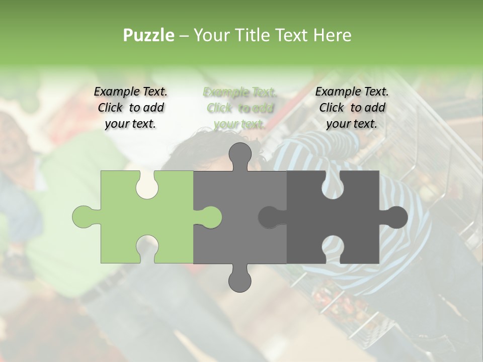 A Young Boy Standing In Front Of A Shopping Cart PowerPoint Template