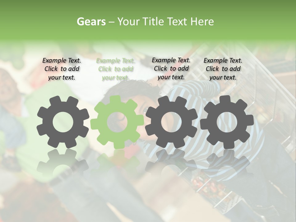 A Young Boy Standing In Front Of A Shopping Cart PowerPoint Template