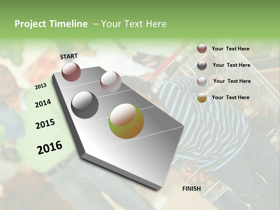 A Young Boy Standing In Front Of A Shopping Cart PowerPoint Template