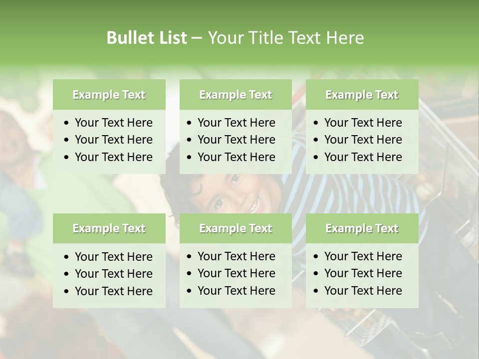 A Young Boy Standing In Front Of A Shopping Cart PowerPoint Template