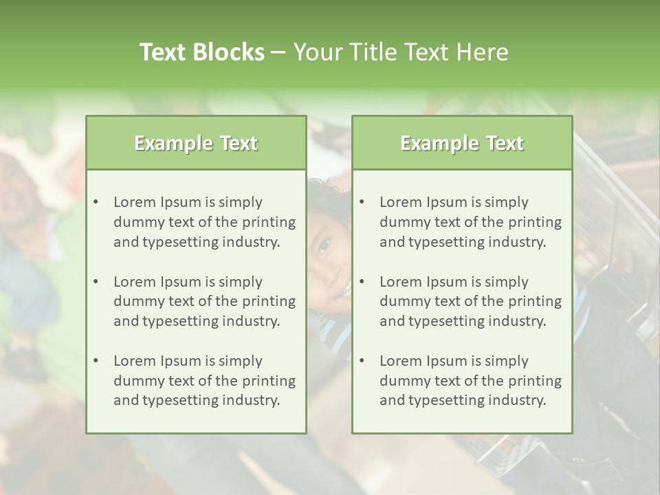 A Young Boy Standing In Front Of A Shopping Cart PowerPoint Template