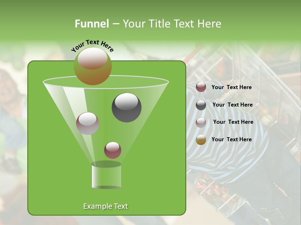 A Young Boy Standing In Front Of A Shopping Cart PowerPoint Template