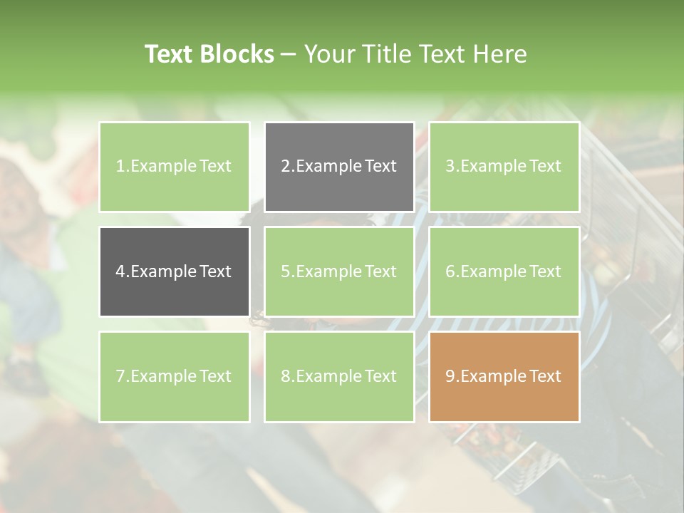 A Young Boy Standing In Front Of A Shopping Cart PowerPoint Template