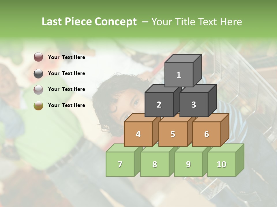 A Young Boy Standing In Front Of A Shopping Cart PowerPoint Template