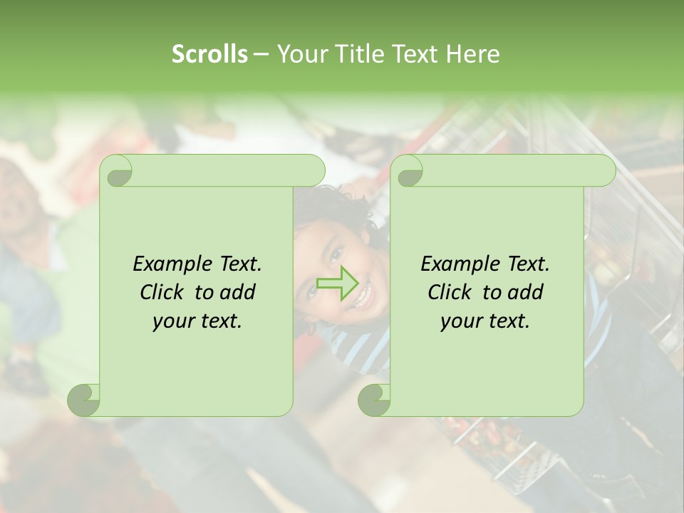 A Young Boy Standing In Front Of A Shopping Cart PowerPoint Template