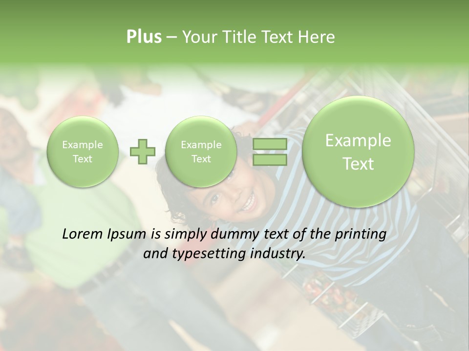 A Young Boy Standing In Front Of A Shopping Cart PowerPoint Template