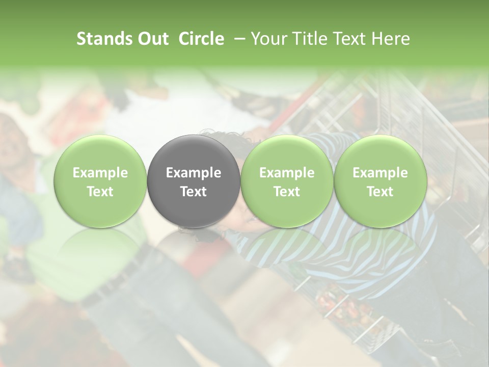 A Young Boy Standing In Front Of A Shopping Cart PowerPoint Template