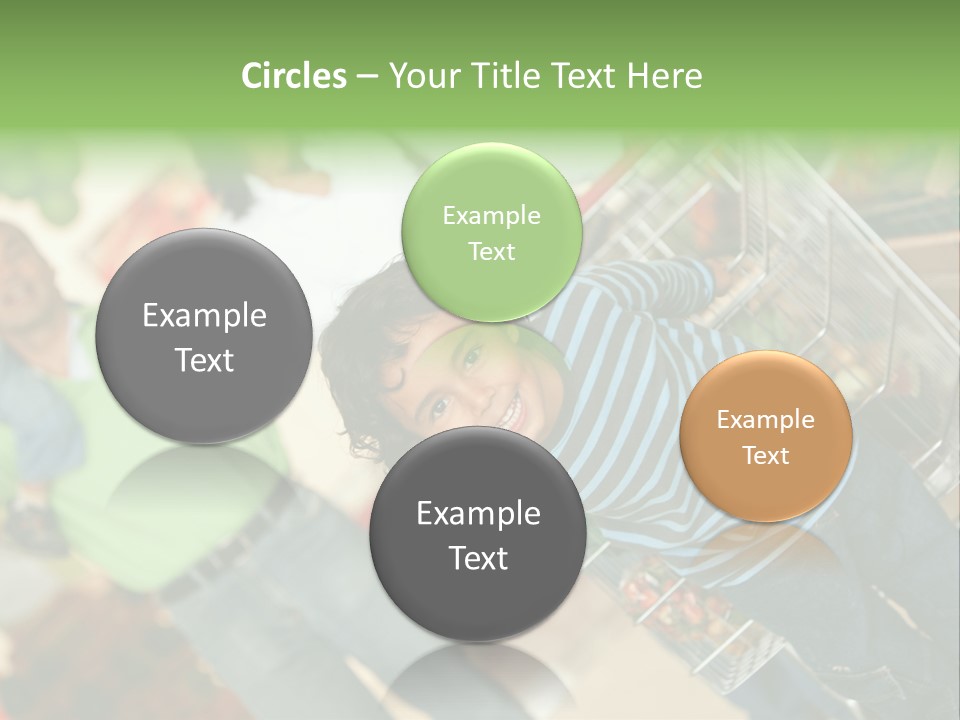 A Young Boy Standing In Front Of A Shopping Cart PowerPoint Template