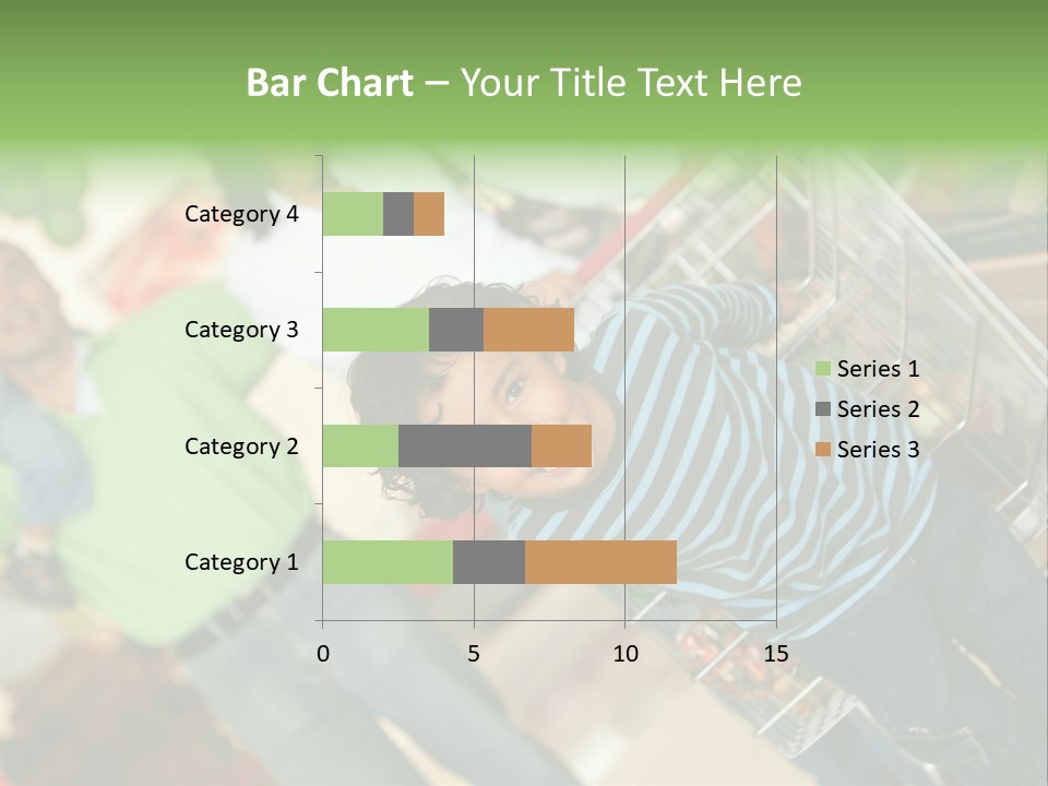 A Young Boy Standing In Front Of A Shopping Cart PowerPoint Template