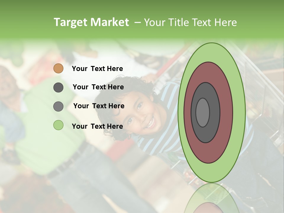 A Young Boy Standing In Front Of A Shopping Cart PowerPoint Template