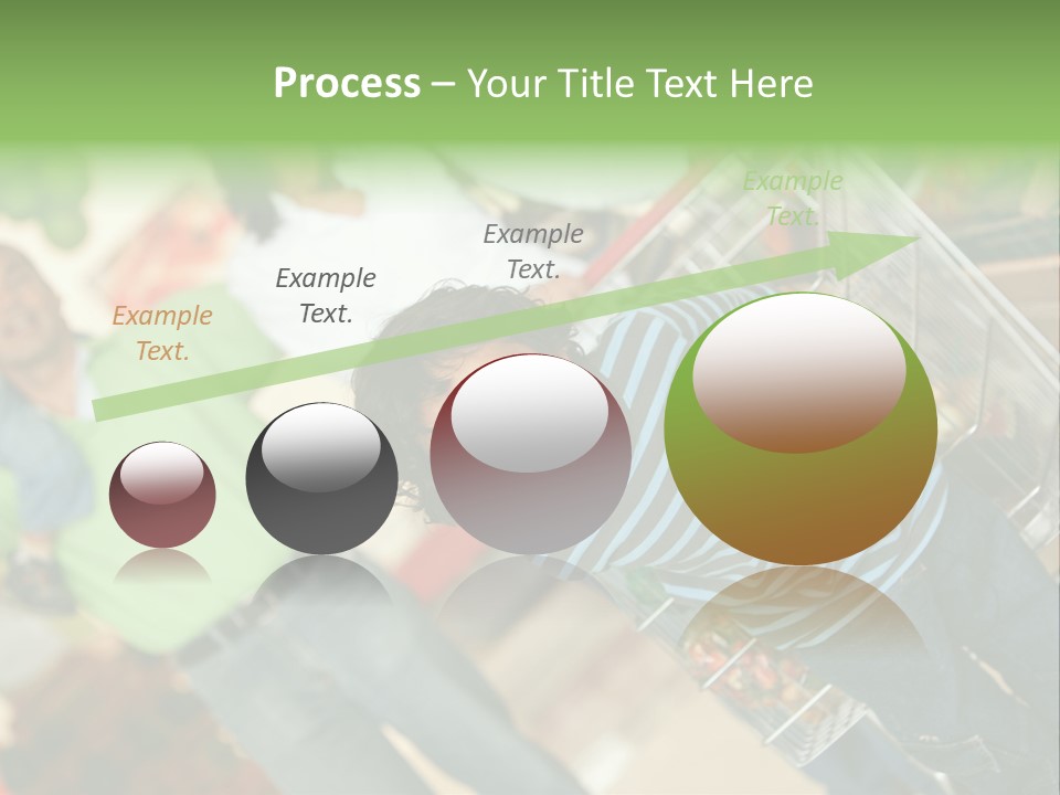 A Young Boy Standing In Front Of A Shopping Cart PowerPoint Template