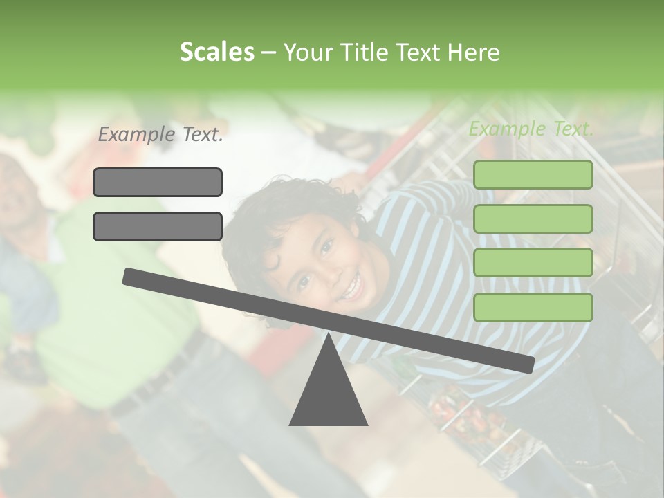 A Young Boy Standing In Front Of A Shopping Cart PowerPoint Template