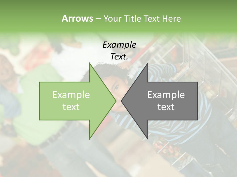 A Young Boy Standing In Front Of A Shopping Cart PowerPoint Template
